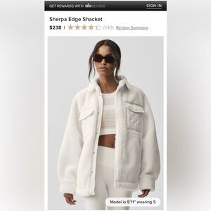 Women's Ivory Sherpa Shacket Sz. M